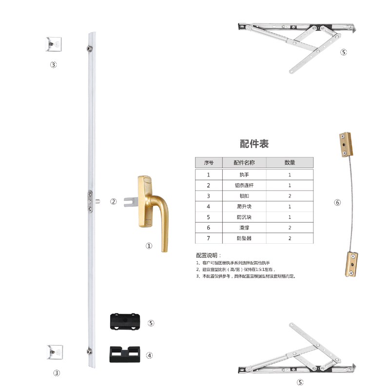 C槽口外平开窗系统SP10-B